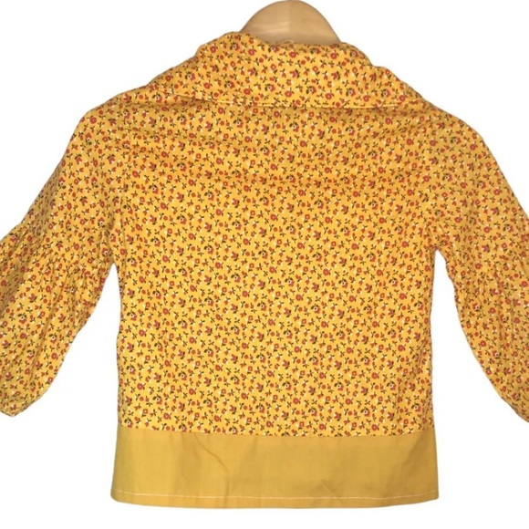 Vintage 70's Growing Girl Perma-Prest Shirt Girls Size 8 Retro Hippy Floral Boxy - Picture 3 of 16